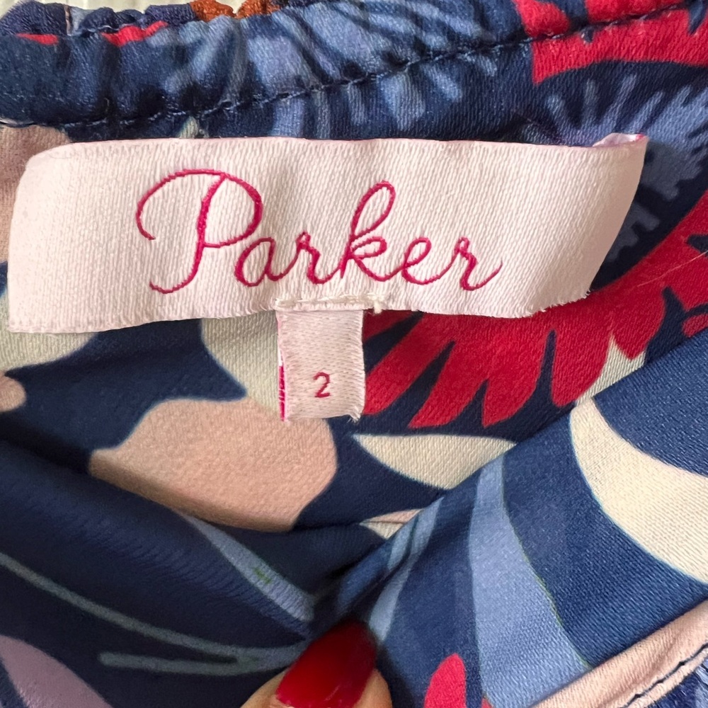 Parker Lorenzo Silk Off-the-Shoulder Dress – Size 2 – Floral – MSRP $378 - Picture 5 of 9